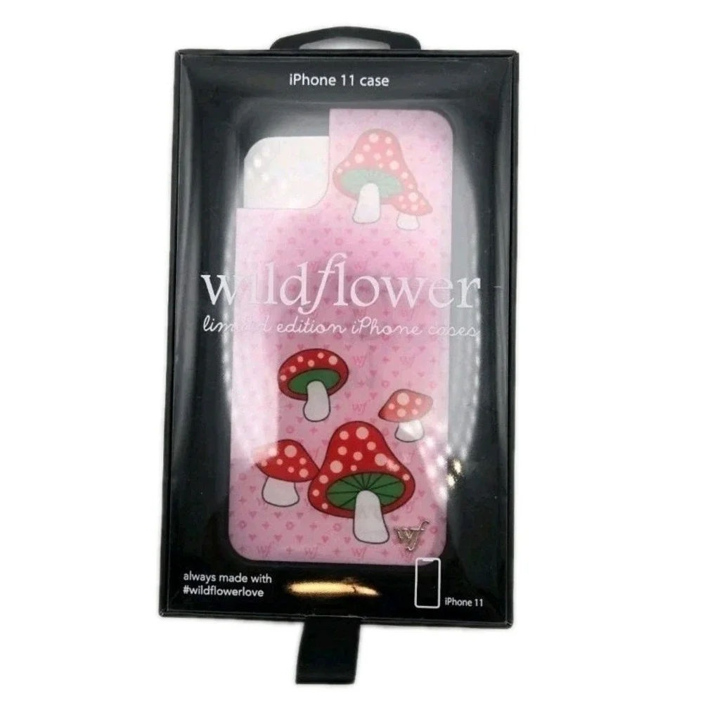 Wildflower iPhone 11 Case Pink Mushroom Limited Edition Protective Phone Case